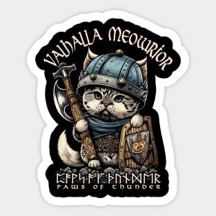 Nordic Norse Valhalla Viking Cat Warrior Sticker